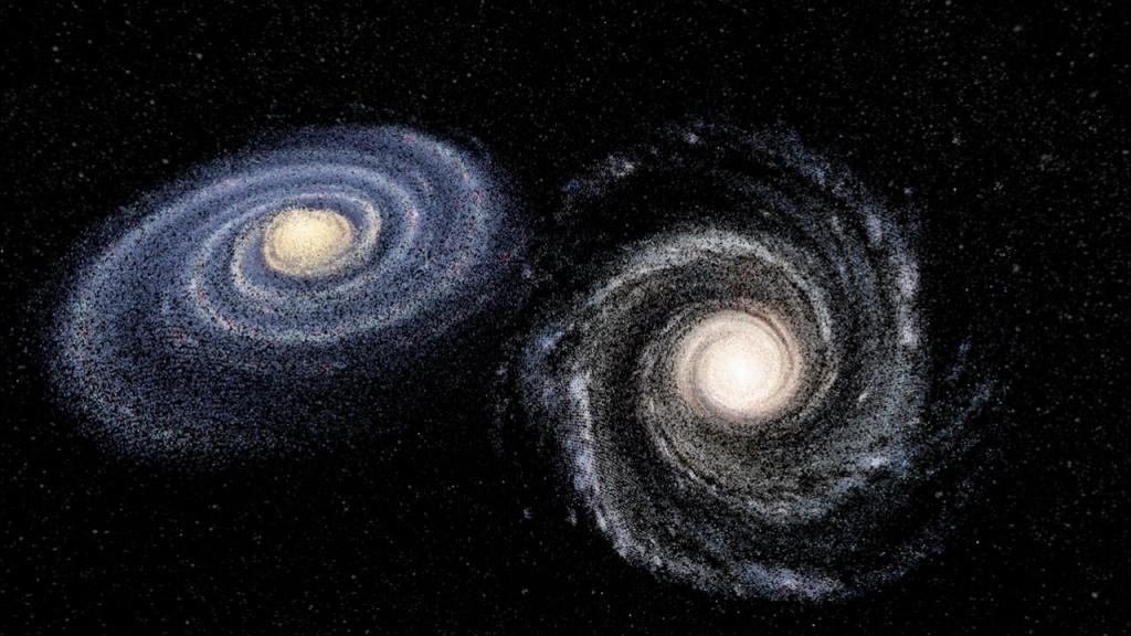 Андромеда и Млечный путь, столкновение