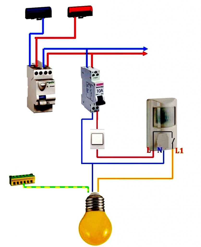Как подключить датчик движения к лампочке