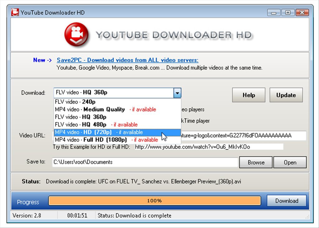 Программа YouTube Downloader HD