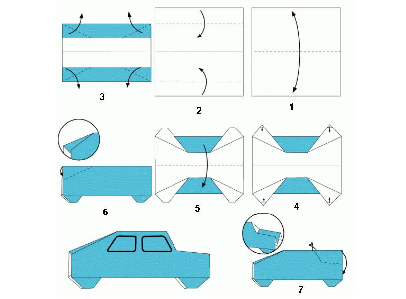 схема оригами внедорожника