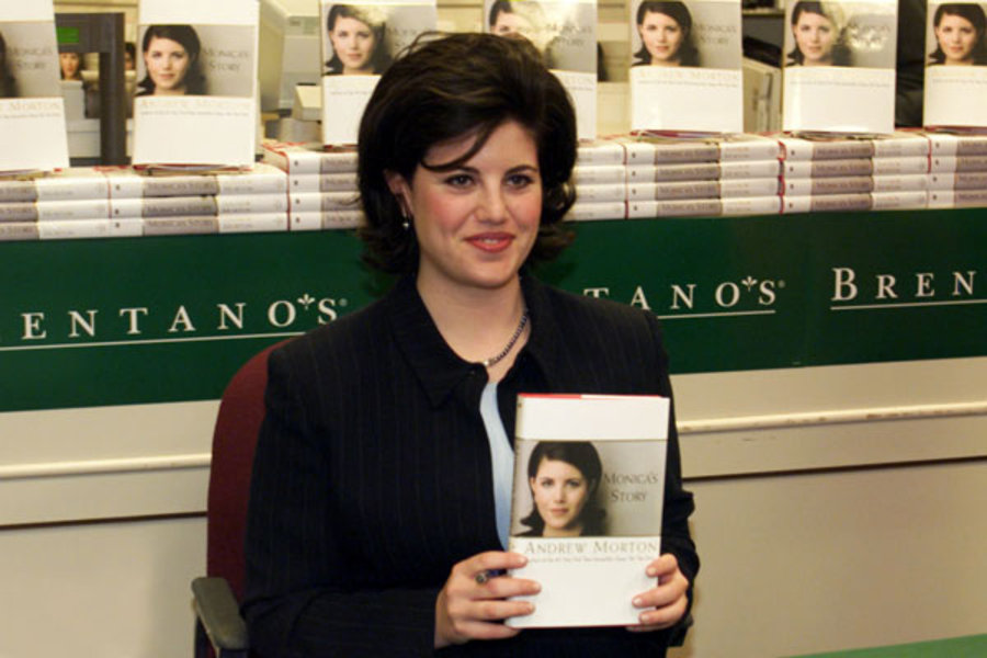 Моника Левински рекламирует свою книгу в 1999 г.