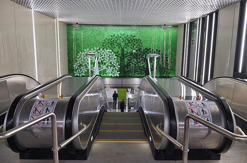 Эскалатор в метро "Раменки"