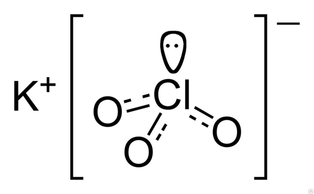 Хлорат калия - структурная формула