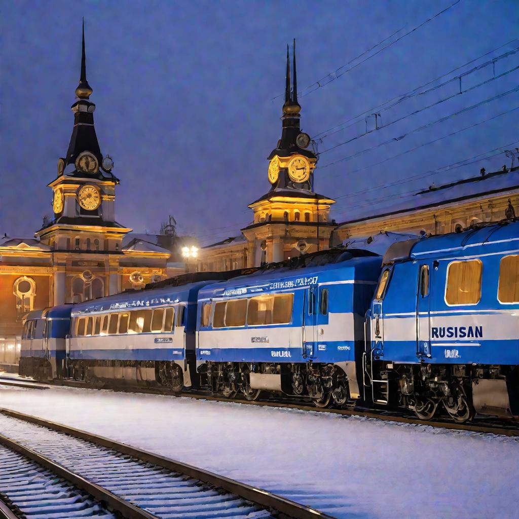 Железнодорожный вокзал зимним утром.