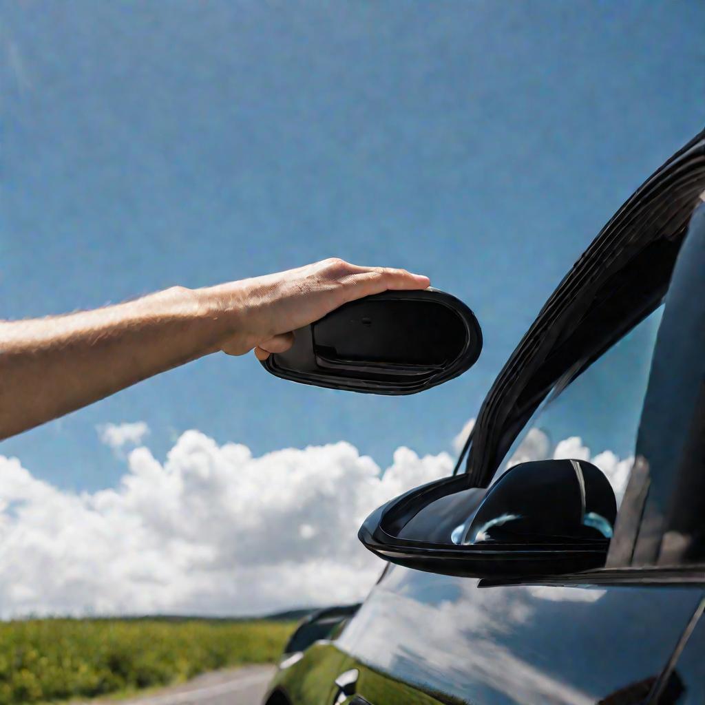Рука регулирует дефлектор на окне автомобиля
