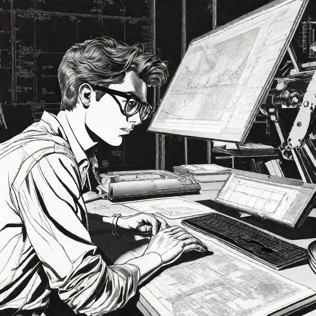 Портрет молодого человека за компьютером