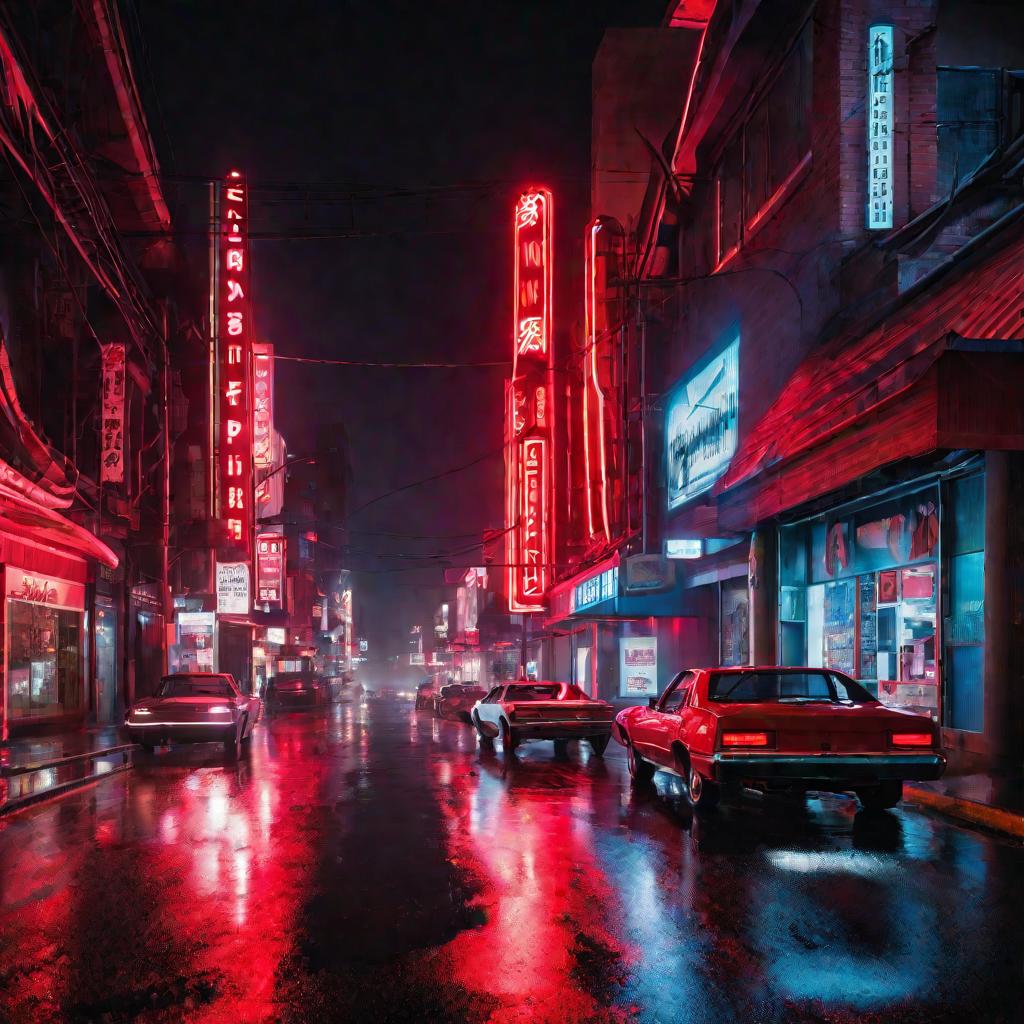 Ночная улица с неоном