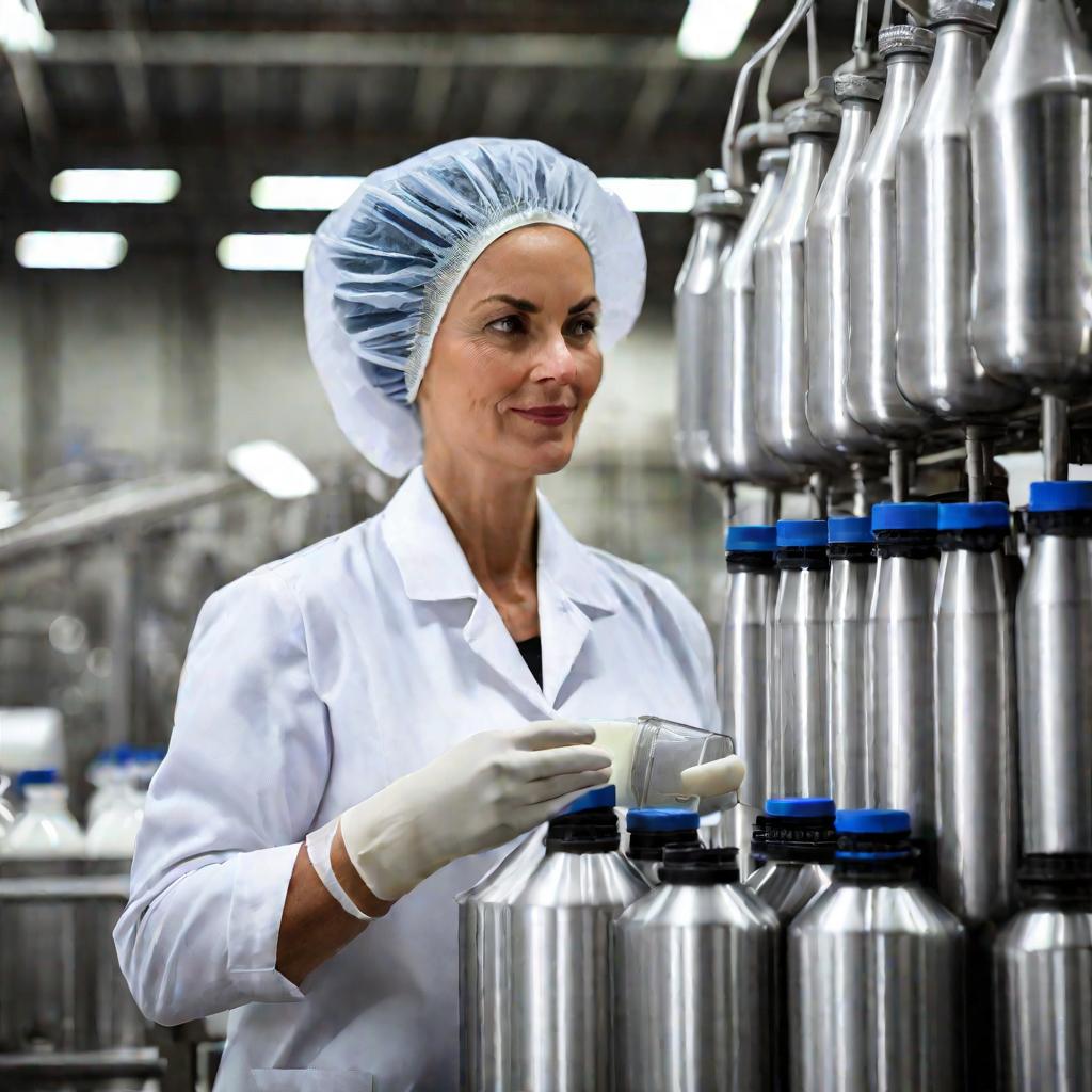 Портрет женщины-работницы на молочном заводе