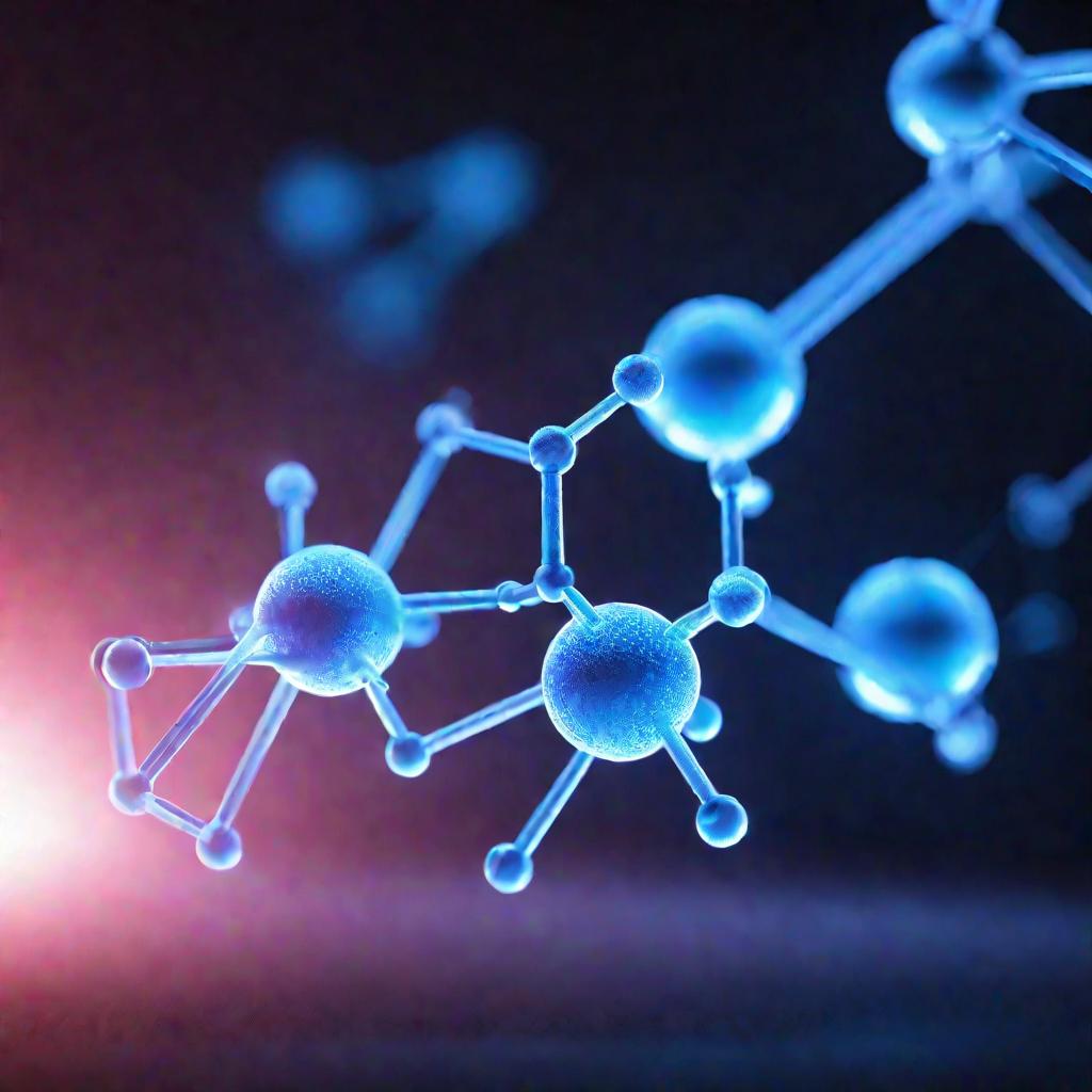 Модель молекулы этилата натрия, синий свет
