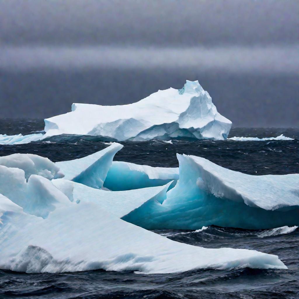 Айсберг в бурных водах пролива Дрейка