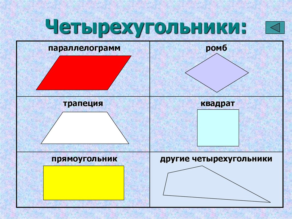 Виды четырехугольников