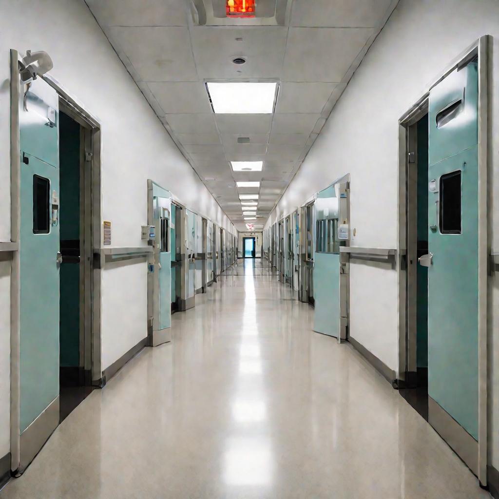 Больничный коридор с палатами