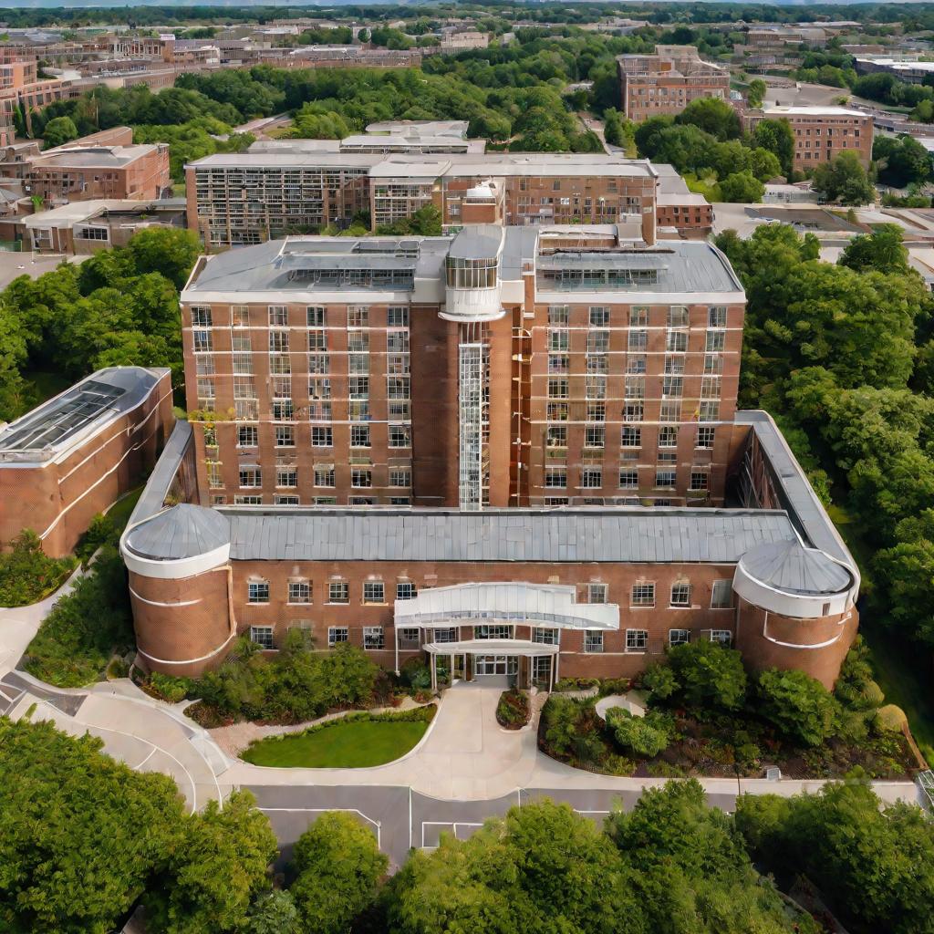 Фотография больничного здания сверху