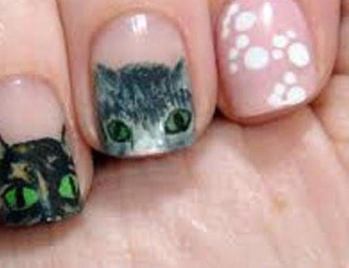 Как нарисовать кошку на ногтях