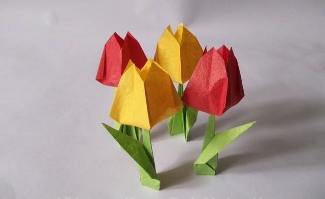 цветы оригами из бумаги 