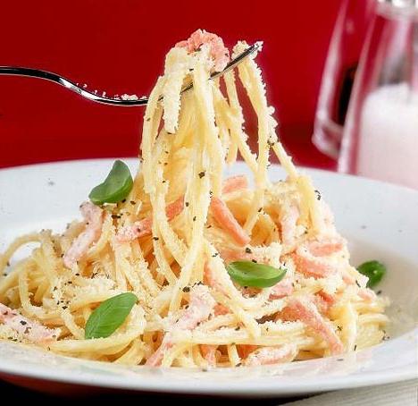 спагетти карбонара со сливками