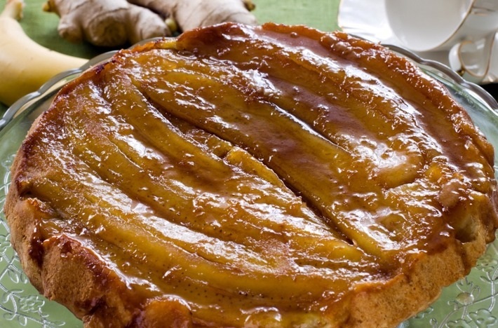 Перевернутый пирог с бананом и карамелью
