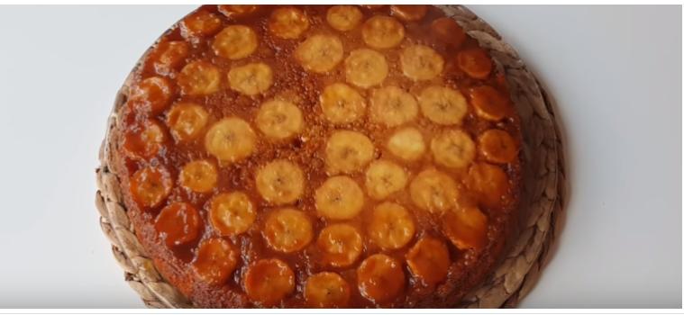 Перевернутый пирог с бананом и карамелью