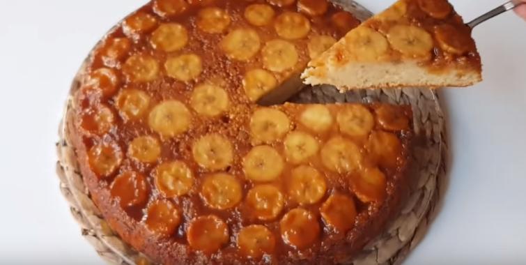 Перевернутый пирог с бананом и карамелью