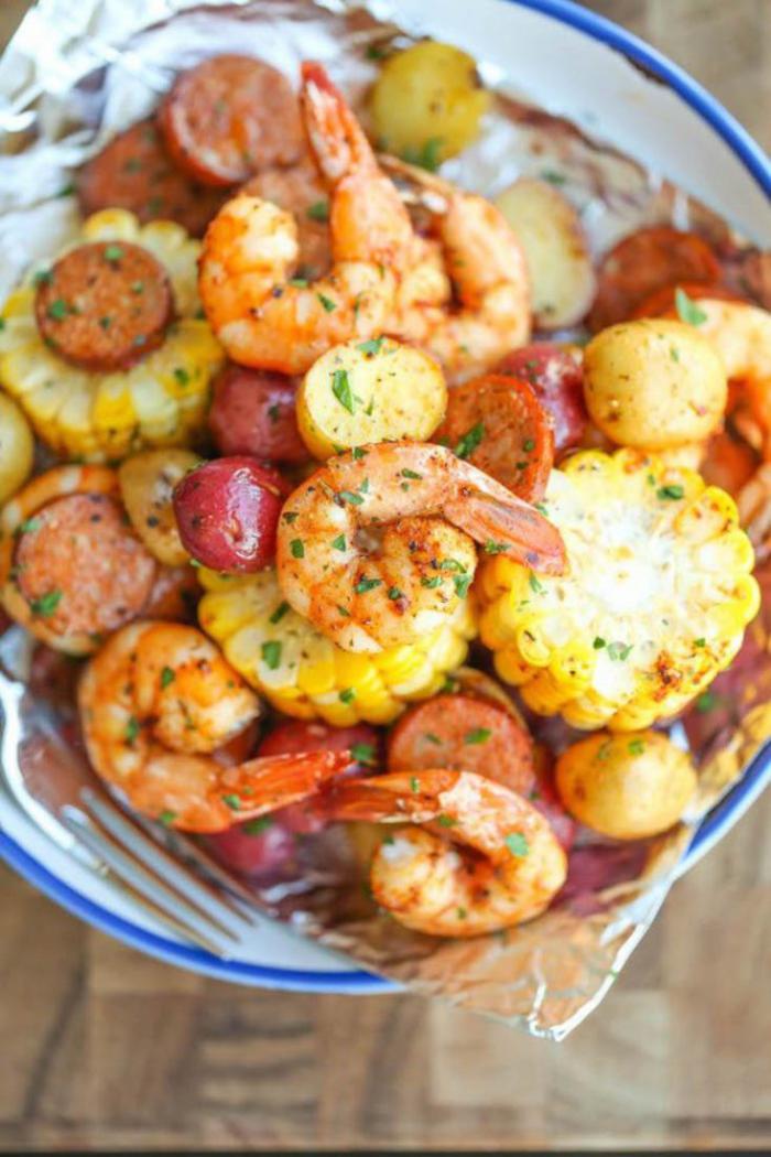 Закуска с овощами и морепродуктами 