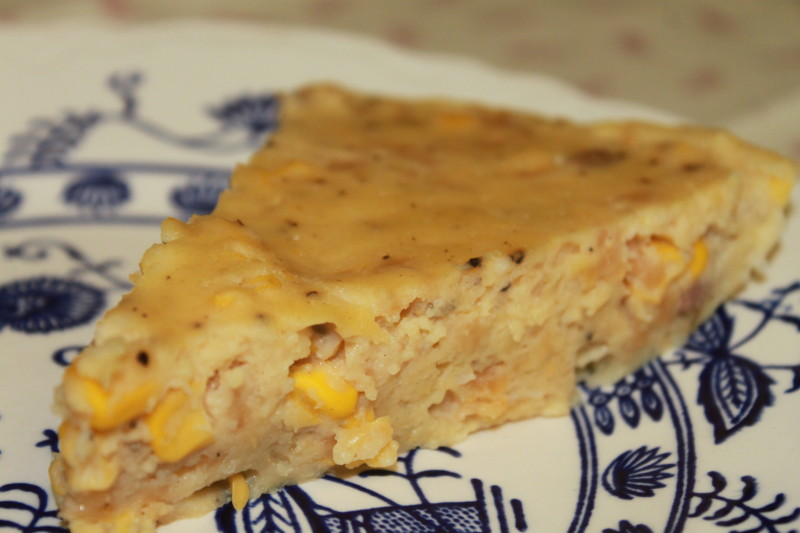 Сытный пирог с ветчиной и сыром