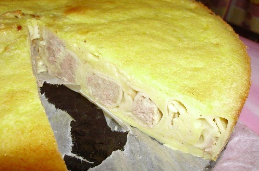 Блинный пирог с заливкой