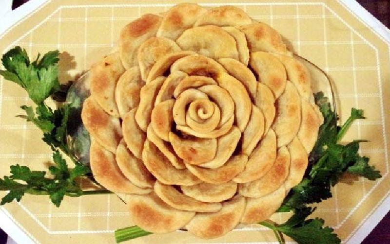 Овощной пирог Розочка