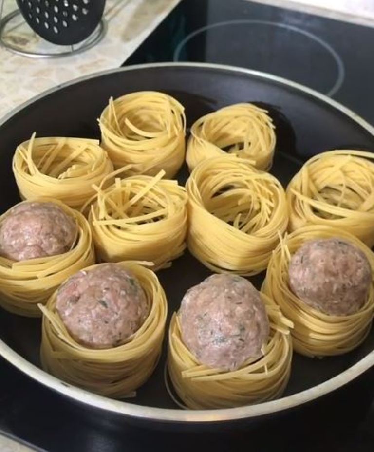 Гнёзда с фаршем