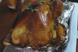 Индейка, запеченная в духовке с гречкой и апельсинами