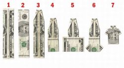 Оригами из денег: рубашка и бабочка