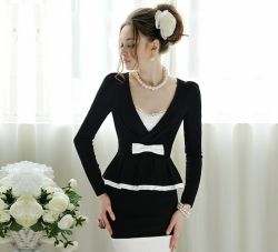 Актуальные женственные платья с баской 