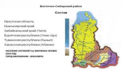 Восточно-Сибирский экономический район: административно-территориальное деление, население, ресурсы, отрасли специализации