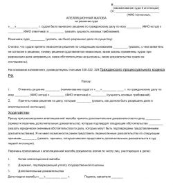 Ст. 322 ГПК РФ: содержание апелляционных жалоб, представления. Комментарии, судебная практика