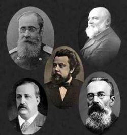 «Могучая кучка»: состав (5 композиторов)